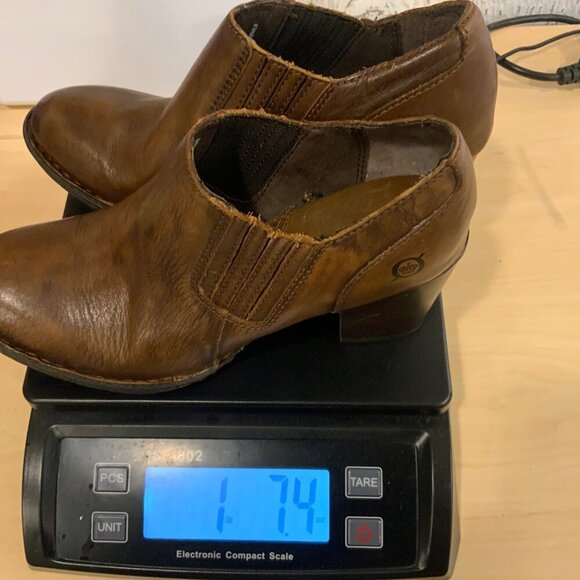 Born Concept Boots women's 6.5 brown leather heal Ankle boot - Picture 9 of 9